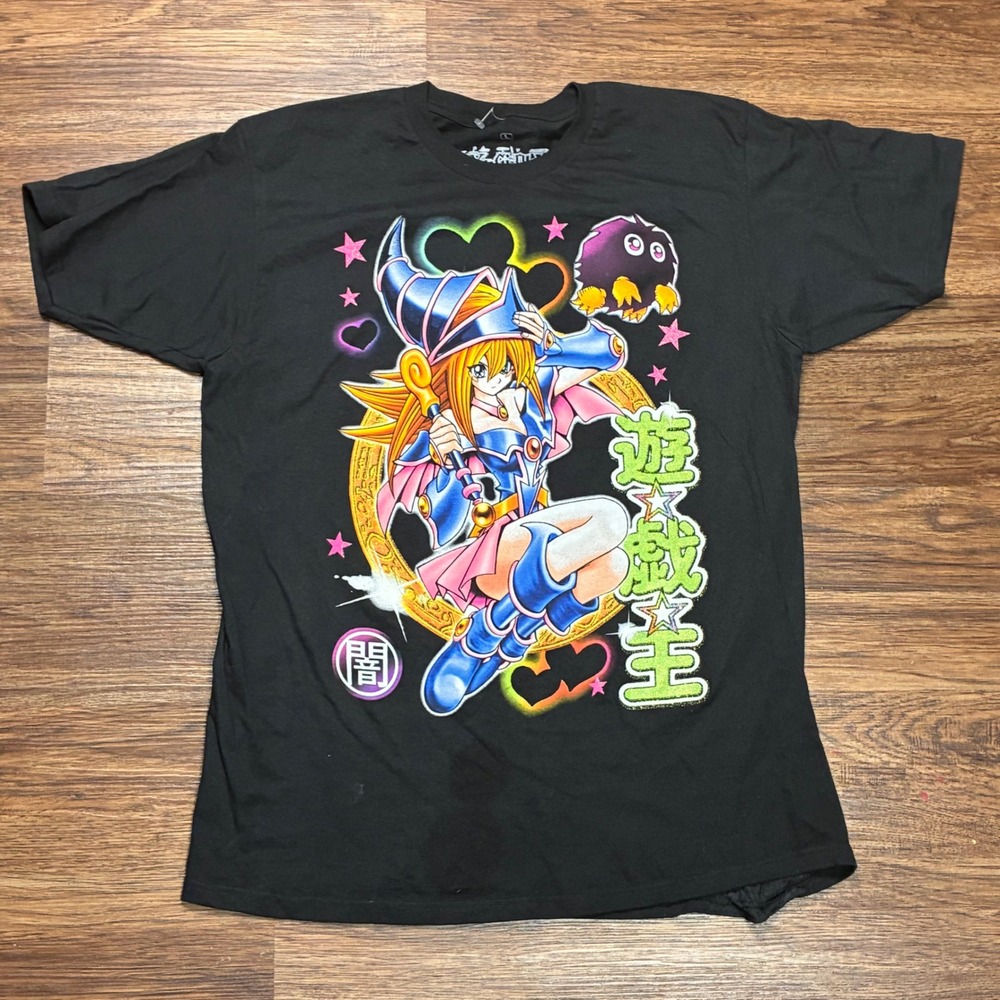 Yu-Gi-Oh Dark Magician Girl Graphic T-Shirt Men's Large Black Anime Tee